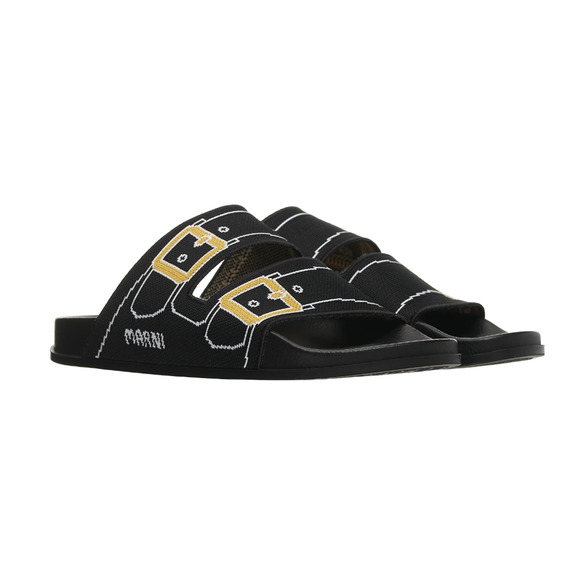 Marni printed buckle slides knit - black main image 6